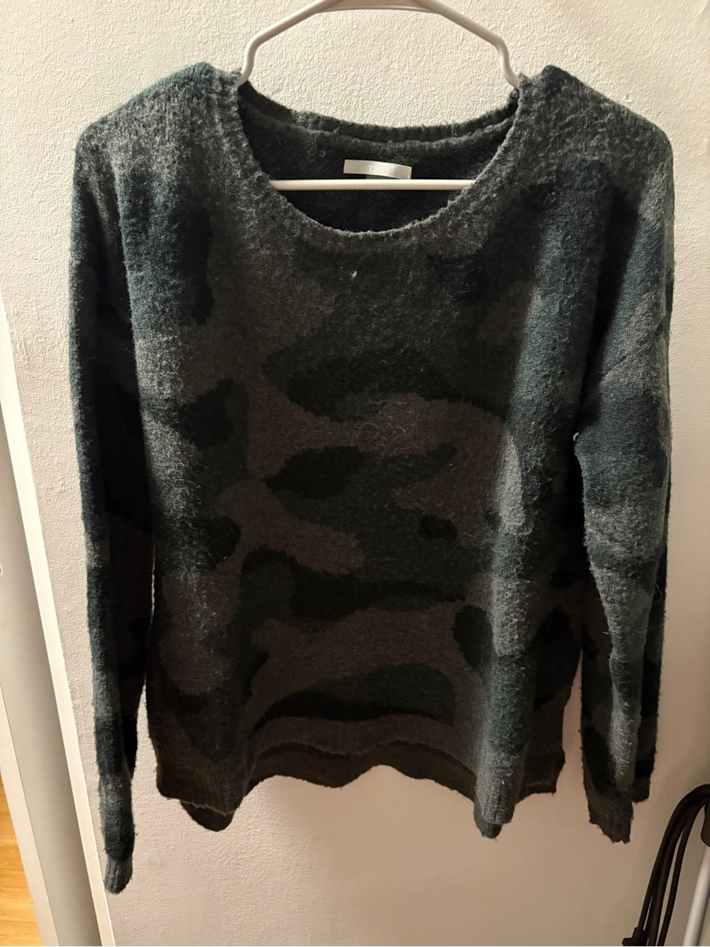 Tart Olive and Dark Green Camouflage Crewneck Sweater